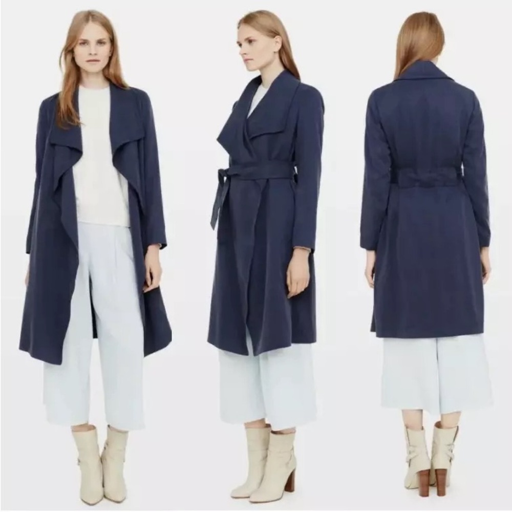 Club Monaco Gideon trench coat in navy blue